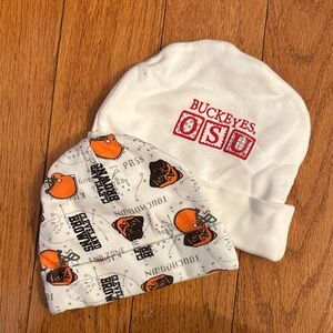 Ohio State Buckeyes and Cleveland Browns Kids Beanie Set